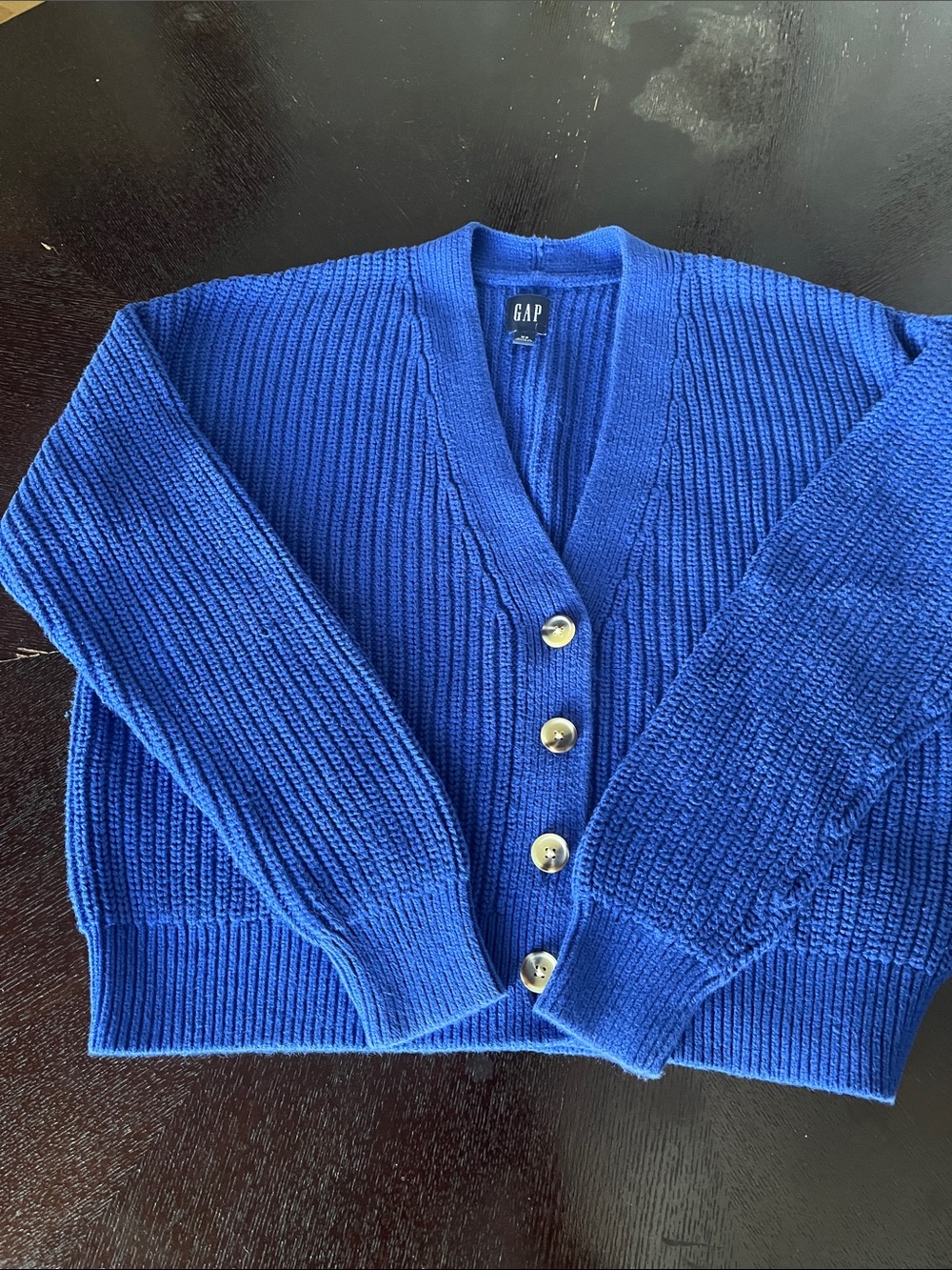 GAP Women's Cobalt Blue Chunky Button Cardigan